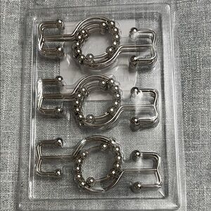 Elegant Silver Shower Curtain Hooks